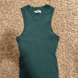 Double Zero Teal Ribbed Tank Top